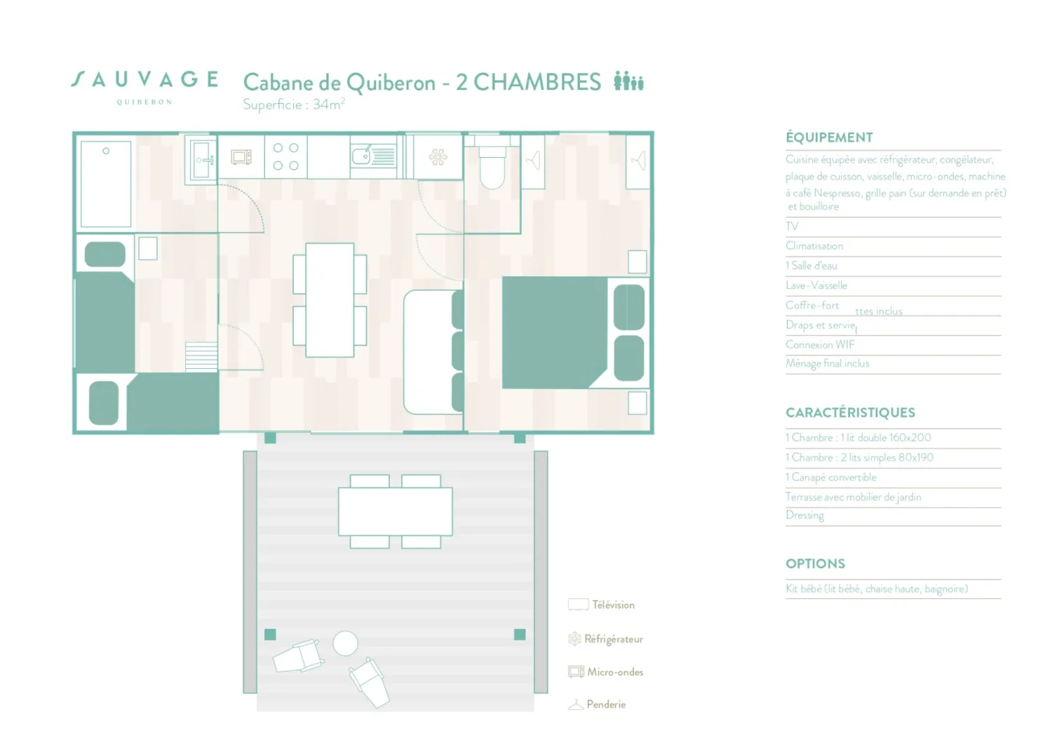 Model smart - Each accommodation is unique: décor, layout and colours may vary from the photos. The Rivages spirit never changes.