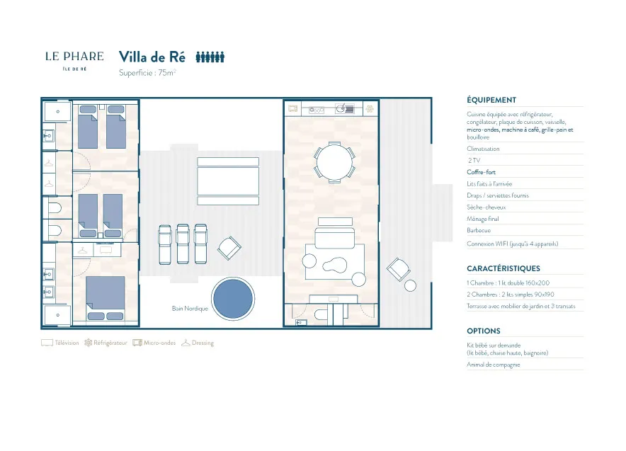 Elke accommodatie is uniek: inrichting, indeling en kleuren kunnen afwijken van de foto’s. De Rivages-sfeer verandert nooit.